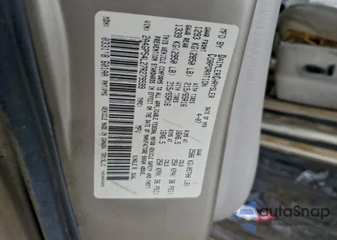 2007 Chrysler Town & Country Touring from USA, damaged, VIN 2A4GP54L27R279599